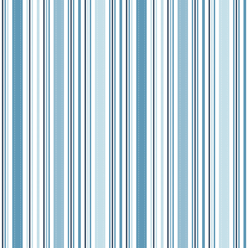 Sunshine & Dandelions Stripes Blue - image 2