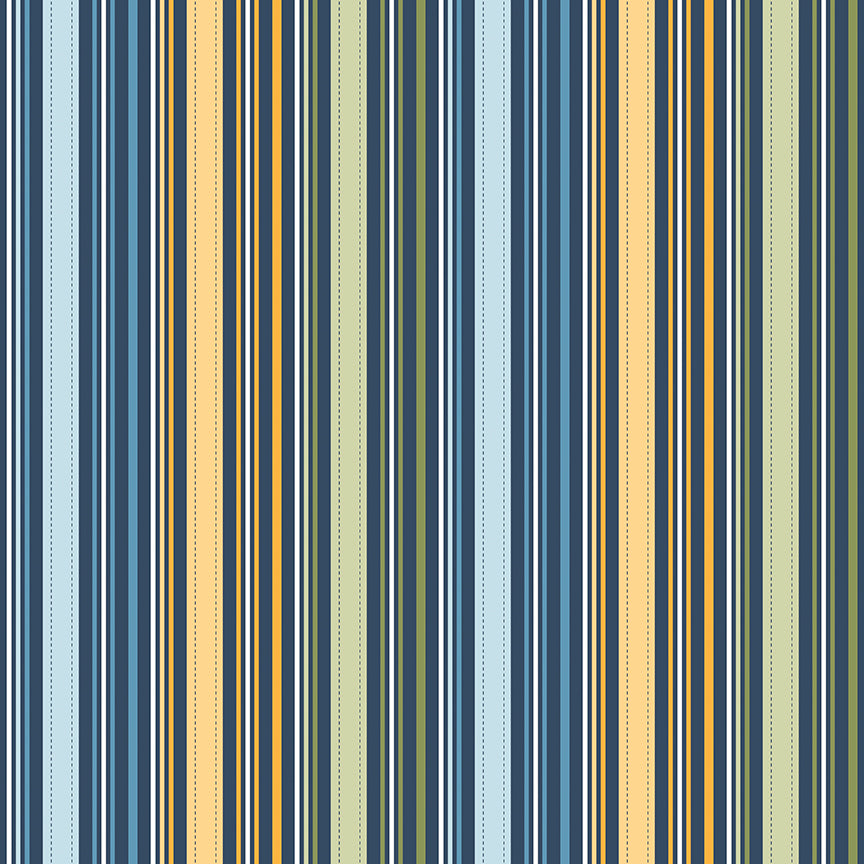 Sunshine & Dandelions Stripes Navy - image 2