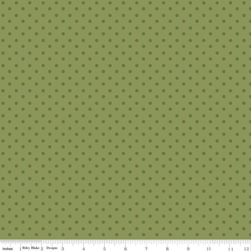 Sunshine & Dandelions Dots Green