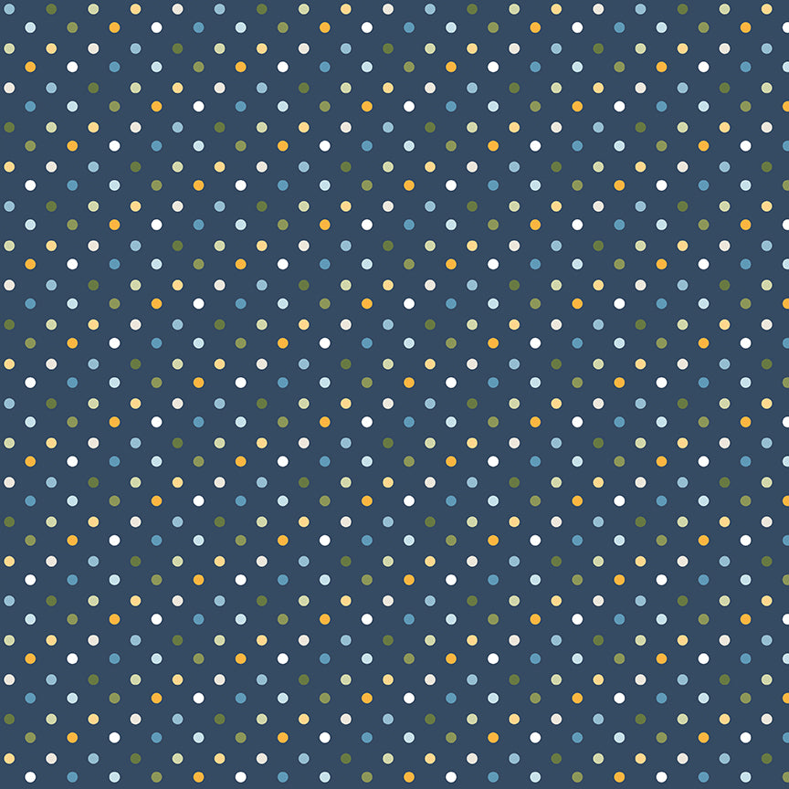 Sunshine & Dandelions Dots Navy - image 2