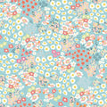 Cotton Nook Flowerbed Aqua by Minki Kim for Riley Blake Designs - 1/2 Yard