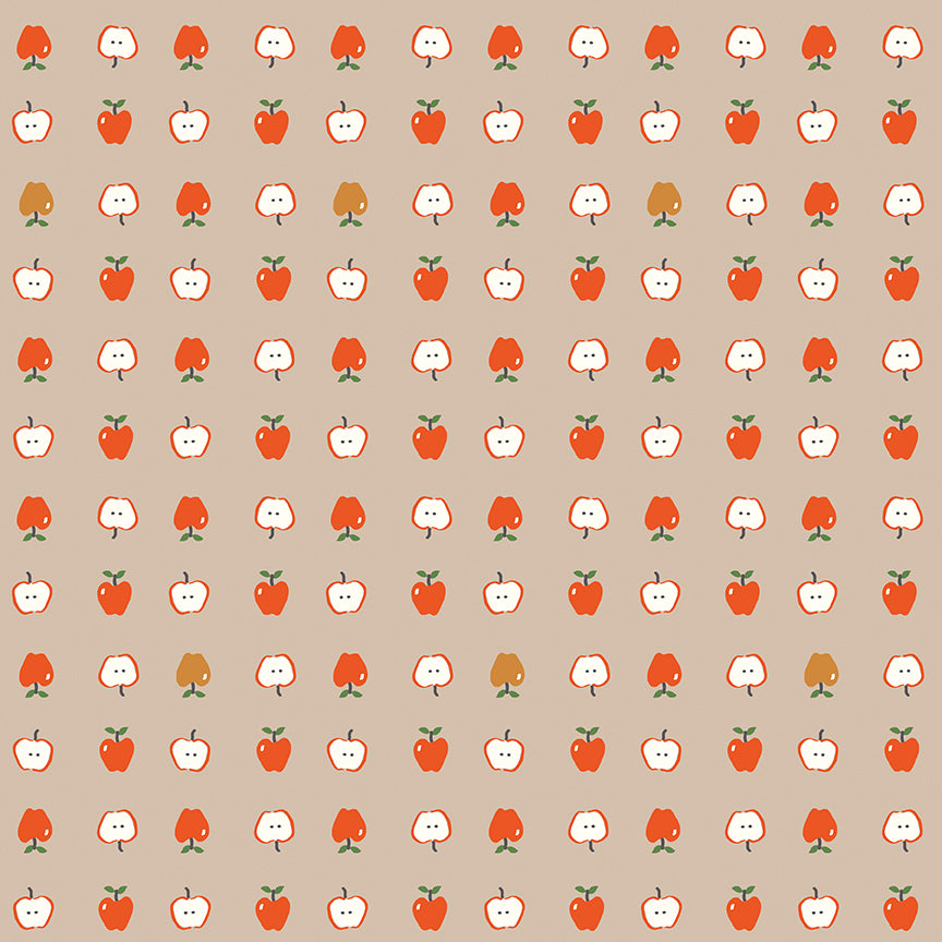 Cotton Nook Apples Biscuit by Minki Kim for Riley Blake Designs - 1/2 Yard