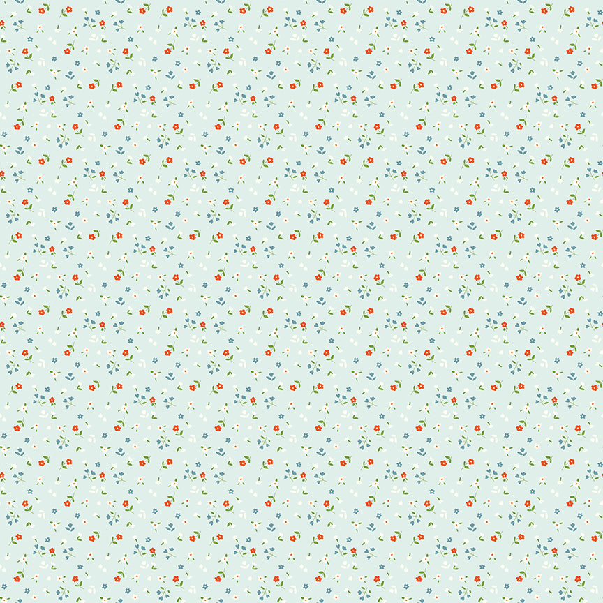 Cotton Nook Flowers Bleached Denim by Minki Kim for Riley Blake Designs - 1/2 Yard