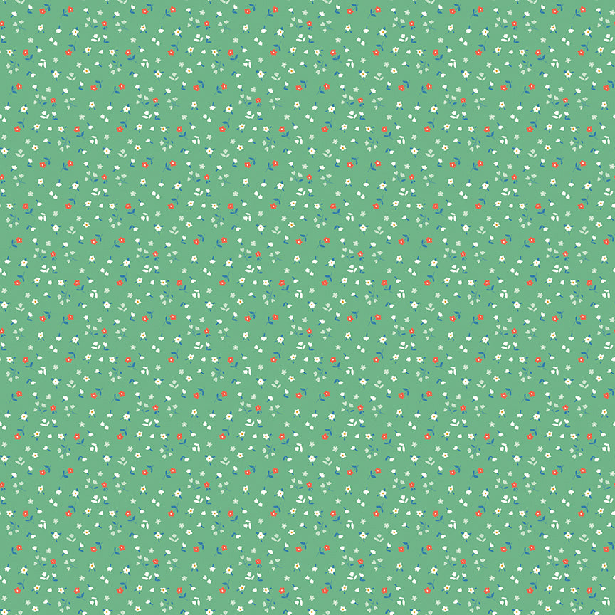 Cotton Nook Flowers Green by Minki Kim for Riley Blake Designs - 1/2 Yard
