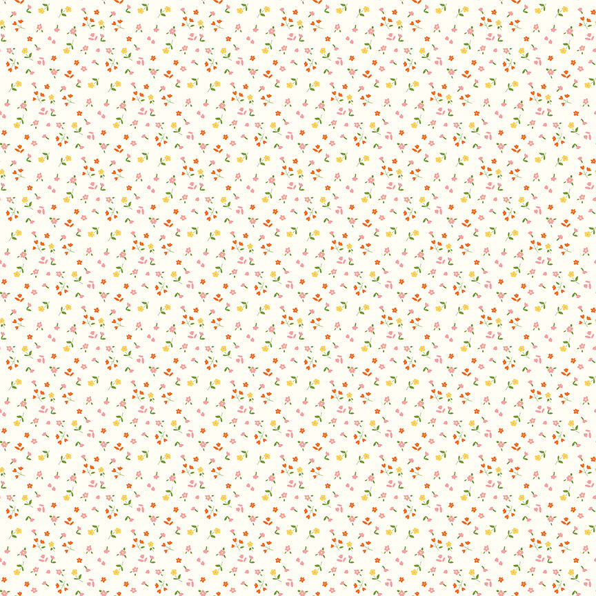 Cotton Nook Flowers Vintage White by Minki Kim for Riley Blake Designs - 1/2 Yard