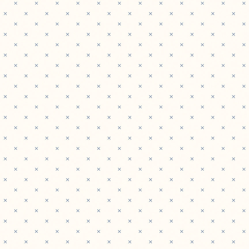 Bee Backgrounds Cross Stitch Blue by Lori Holt for Riley Blake Designs - 1/2 YARD