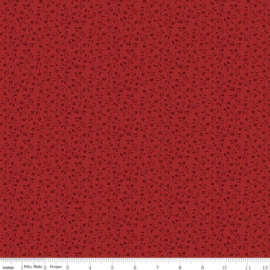 Floret Color Wagon Red by Gerri Robinson of Planted Seed Designs for Riley Blake - 1/2 YARD