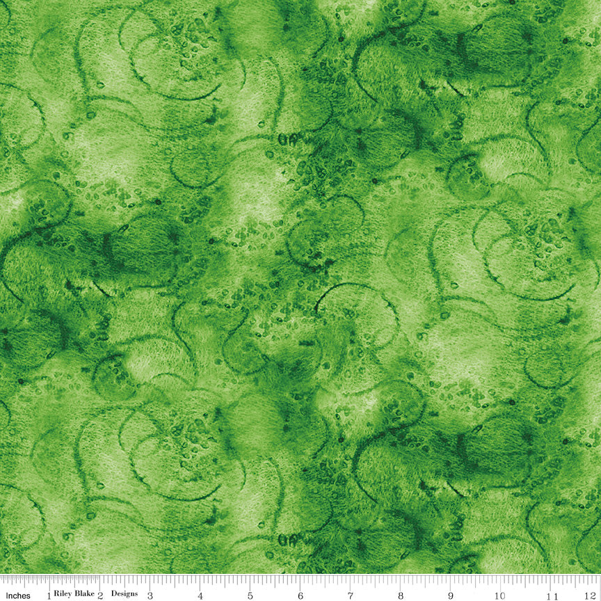 Painters Swirl in color Medgreen by J. Wecker Frisch for RBD- 1/2 yard