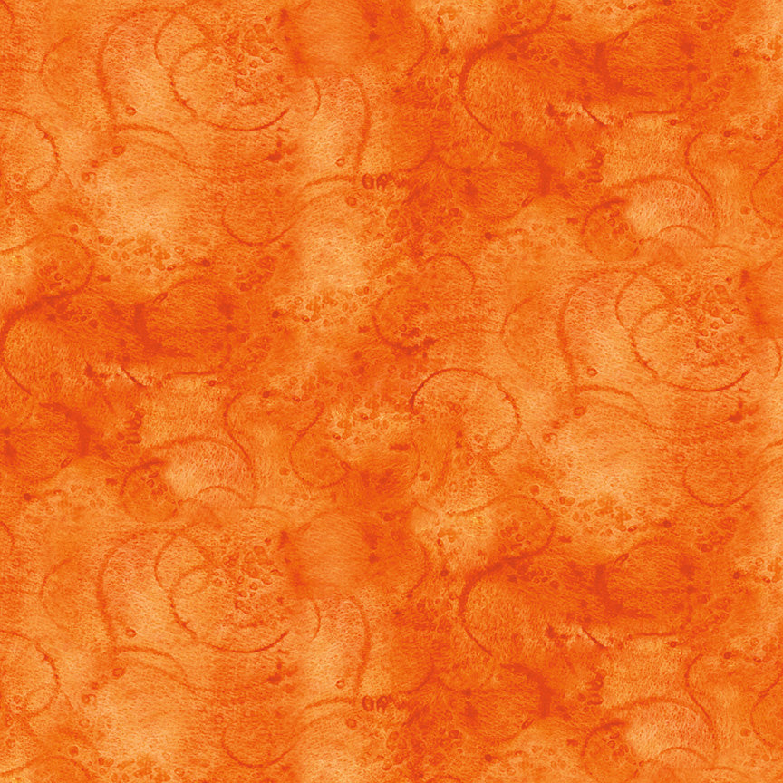 Painters Swirl In Color Orange by J. Wecker Frisch for Riley Blake - 1/2 YARD