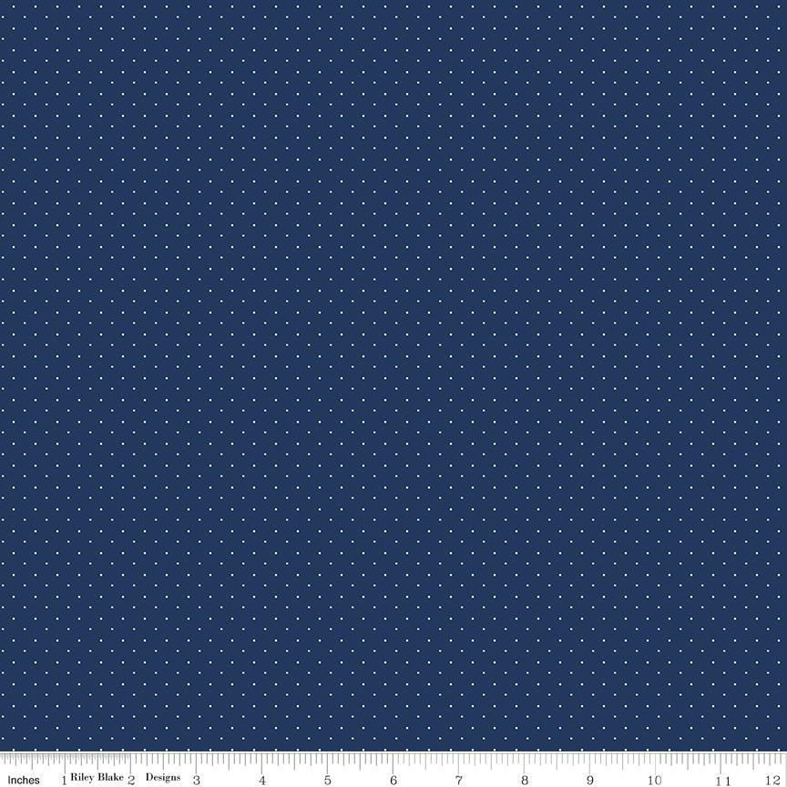 American Jane Pindots - NAVY - C840 - Riley Blake Designs 1/2 YARD