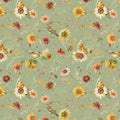 Sunflower Whispers Prairie - CD16671-Green- 1/2 YARD