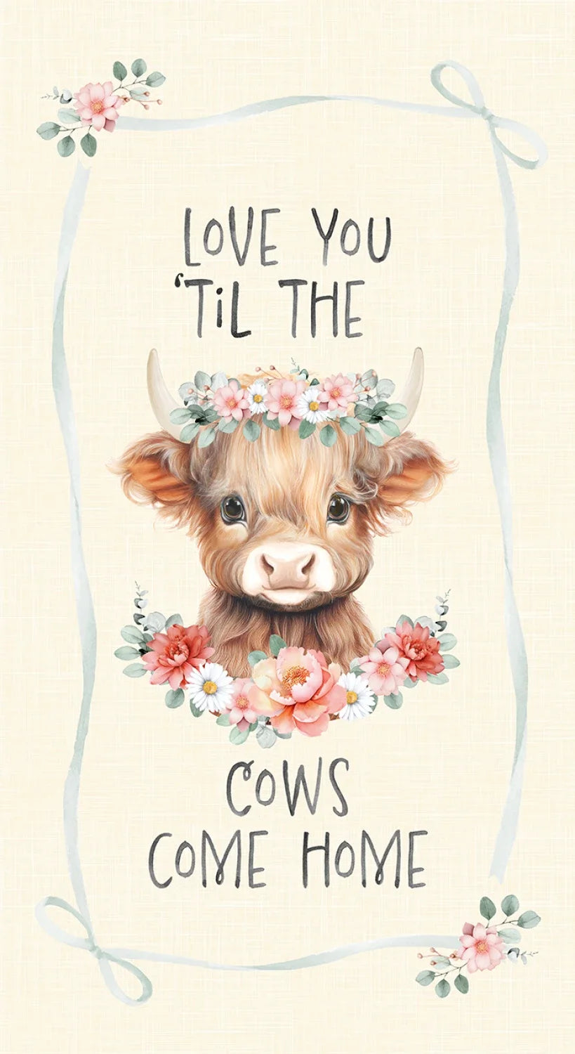 Cream Til The Cows Come Home Panel 24in