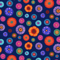 Jubilant Navy Tossed Floral Medallions by Timeless Treasures - 1/2 Yard