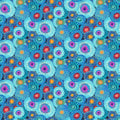Jubilant Blue Abstract Floral by Timeless Treasures - 1/2 Yard