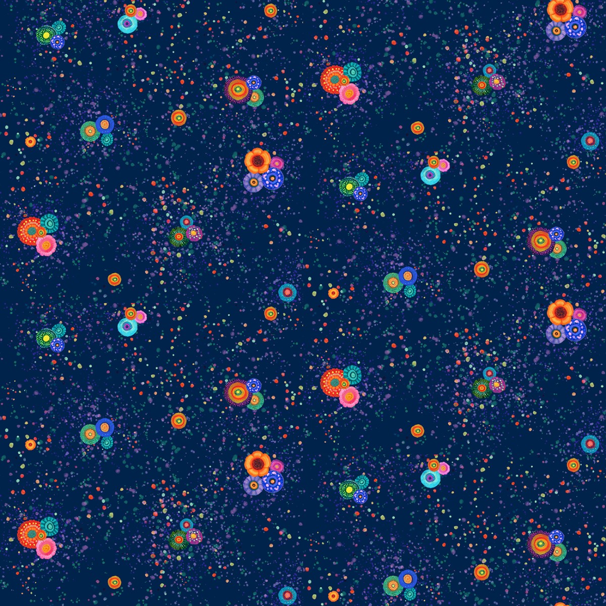 Jubilant Indigo Small Bright Floral by Timeless Treasures - 1/2 Yard