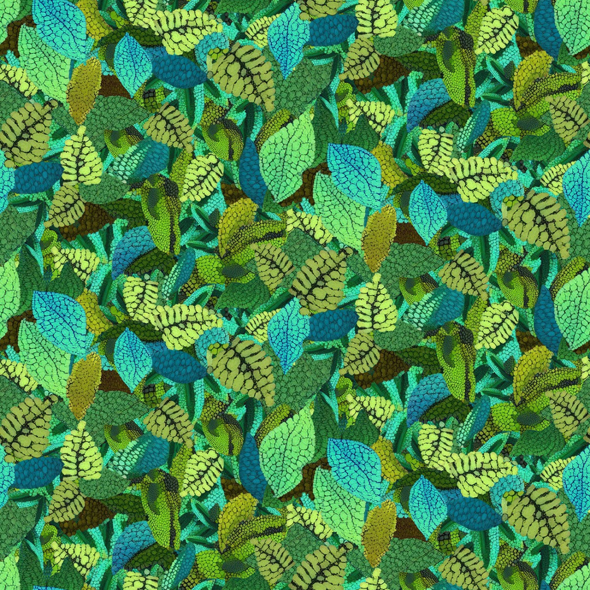 Jubilant Green Packed Leaves by Timeless Treasures - 1/2 Yard