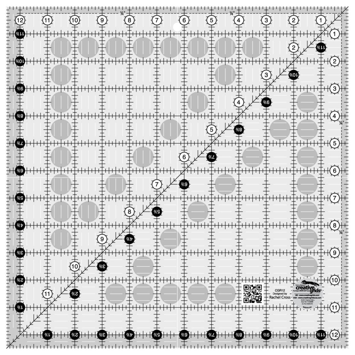 Creative Grids Quilt Ruler 12-1/2in x 12-1/2in