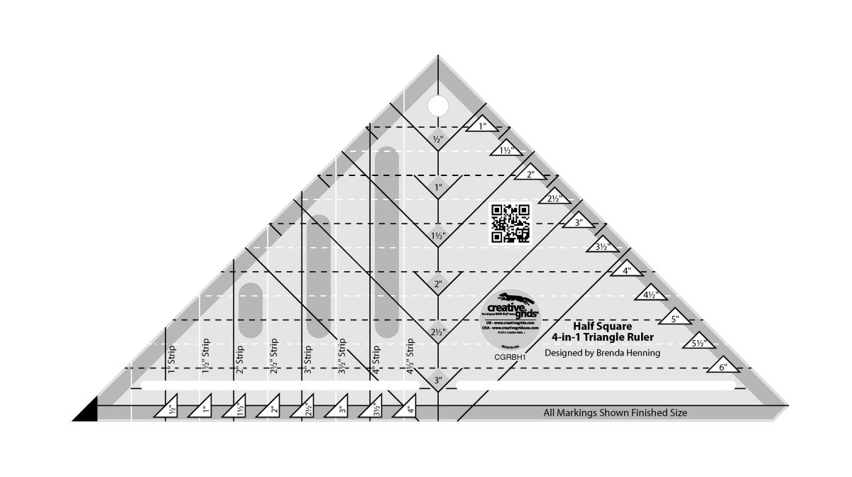 Creative Grids Half-Square 4-in-1 Triangle Ruler