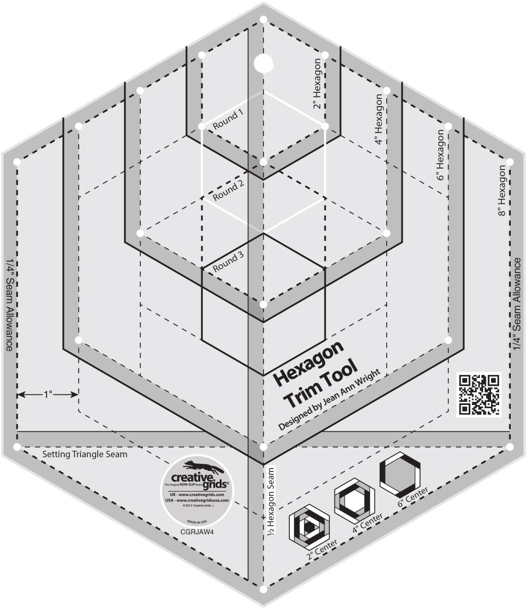 Creative Grids Hexagon Trim Tool - 2", 4", 6" & 8"