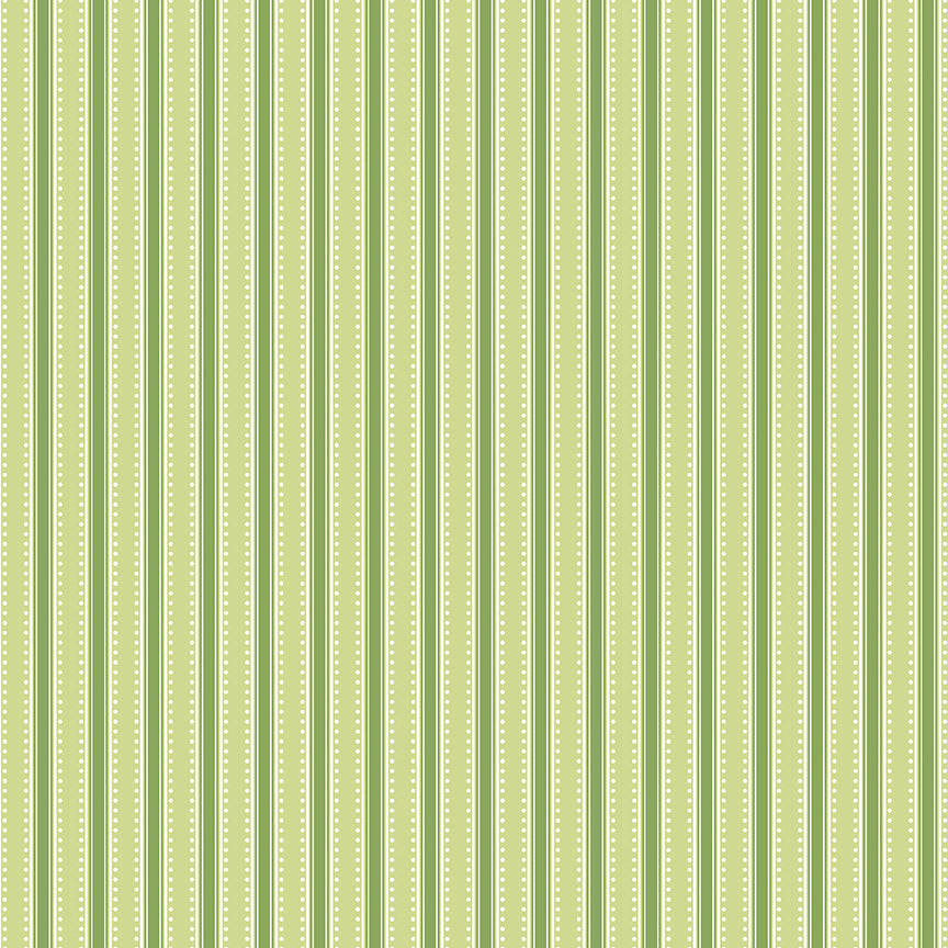 Hydrangeas in the Garden Stripes Green Pearl by Jennifer Bosworth for RBD - 1/2 YARD