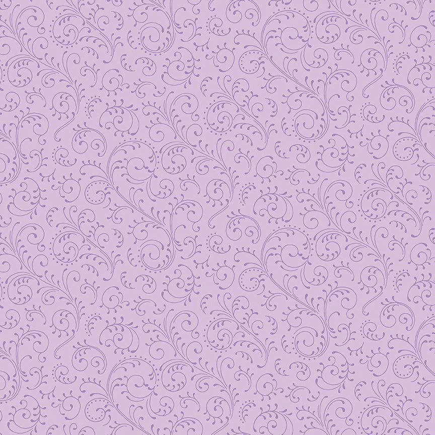 Hydrangeas in the Garden Garden Scrolls Lavender Pearl by Jennifer Bosworth for RBD - 1/2 YARD