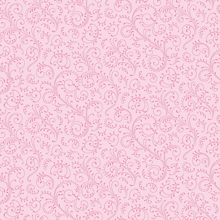 Hydrangeas in the Garden Scrolls Pink Pearl by Jennifer Bosworth for RBD - 1/2 YARD
