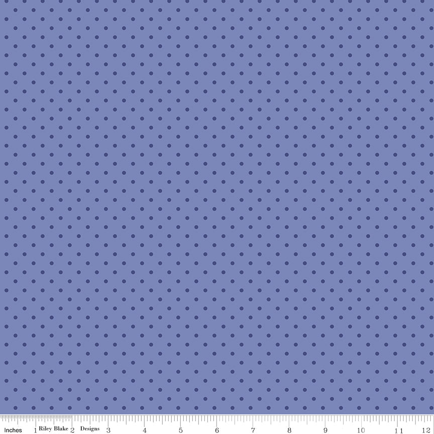 Hydrangeas in the Garden Polka Dots Periwinkle Pearl by Jennifer Bosworth for RBD - 1/2 YARD (Copy)