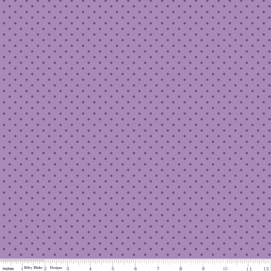 Hydrangeas in the Garden Polka Dots Purple Pearl by Jennifer Bosworth for RBD - 1/2 YARD