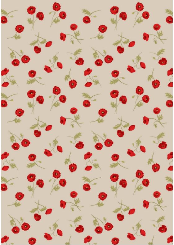 Lewis & Irene - Poppies - Little Poppies - 1 Yard Cut
