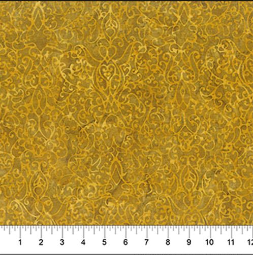 Banyan Batik - Decorative Carving-Mustard Seed -1/2 Yard