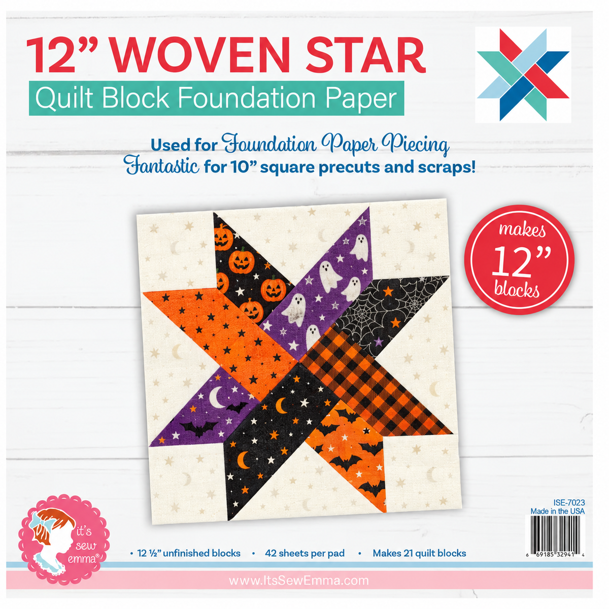 Fall Woven Star Foundation Paper Piecing Hot Pad Workshop