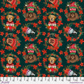 Christmas Dogs Spruce fabric by Mia Charro
