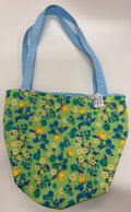 Blue and Green Floral Medium Tote- Tiny Jungles