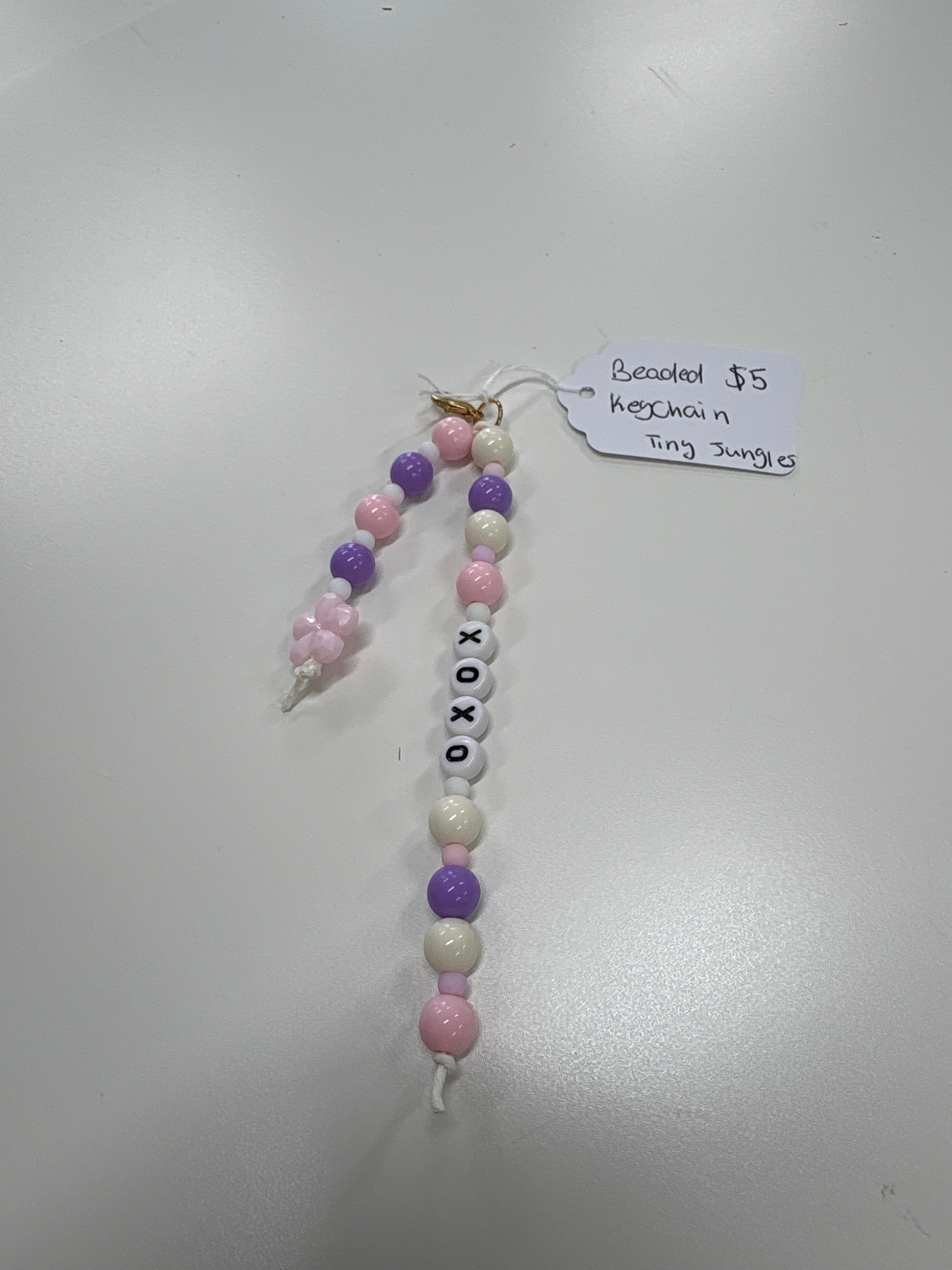 XOXO Beaded Keychain- Tiny Jungles