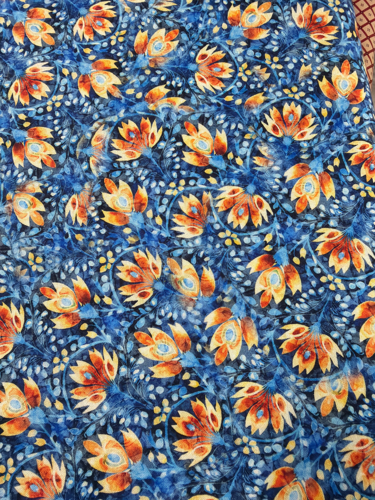 Midnight Blooms Floral Toss Blue -1/2 Yard