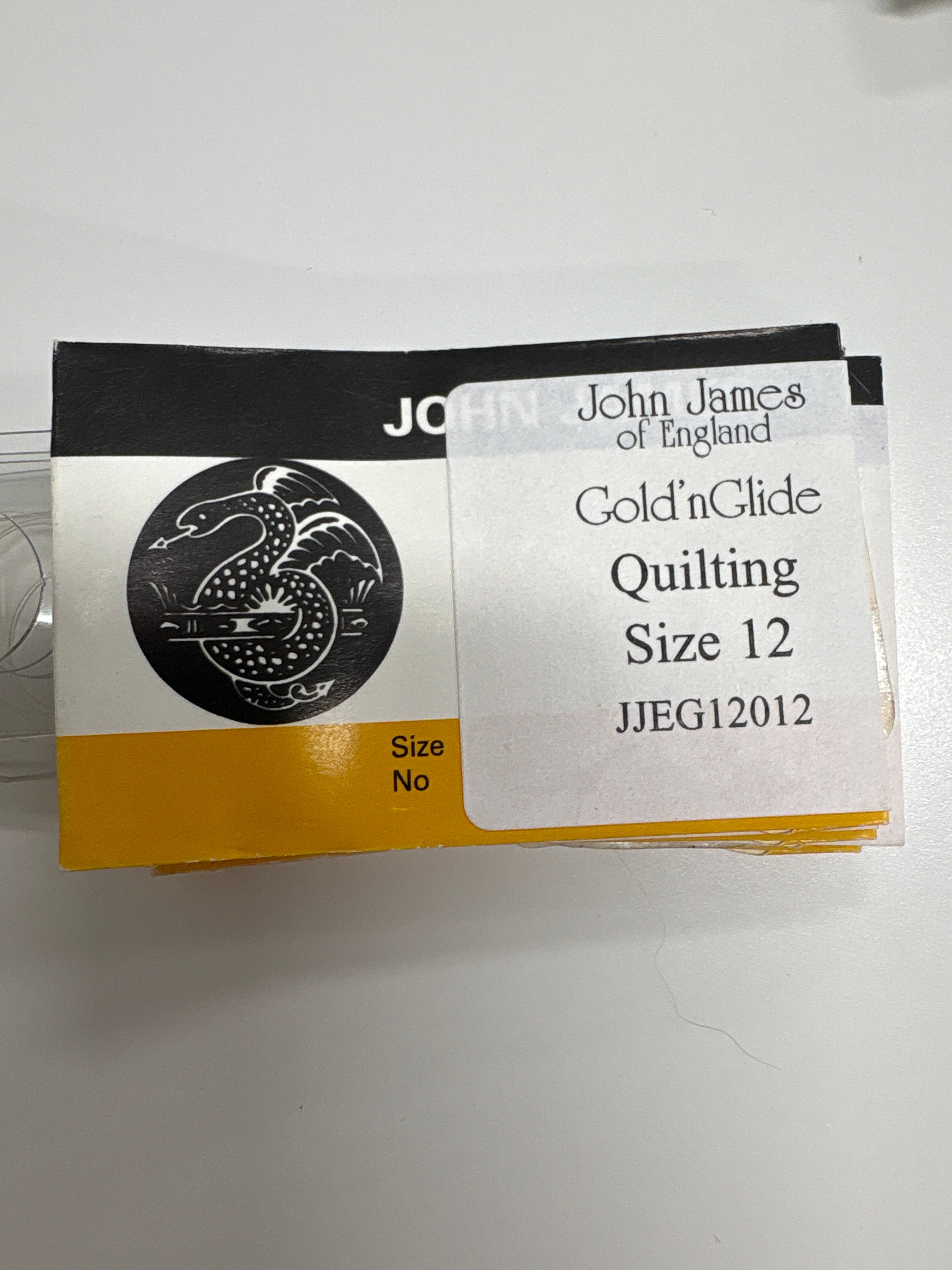John James Gold’n Glide quilting size 12