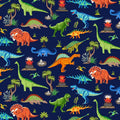 Dino Novelty Navy Dinosaurs Scenic Yardage CD3846-NAVY - Timeless Treasures - 1/2 YARD