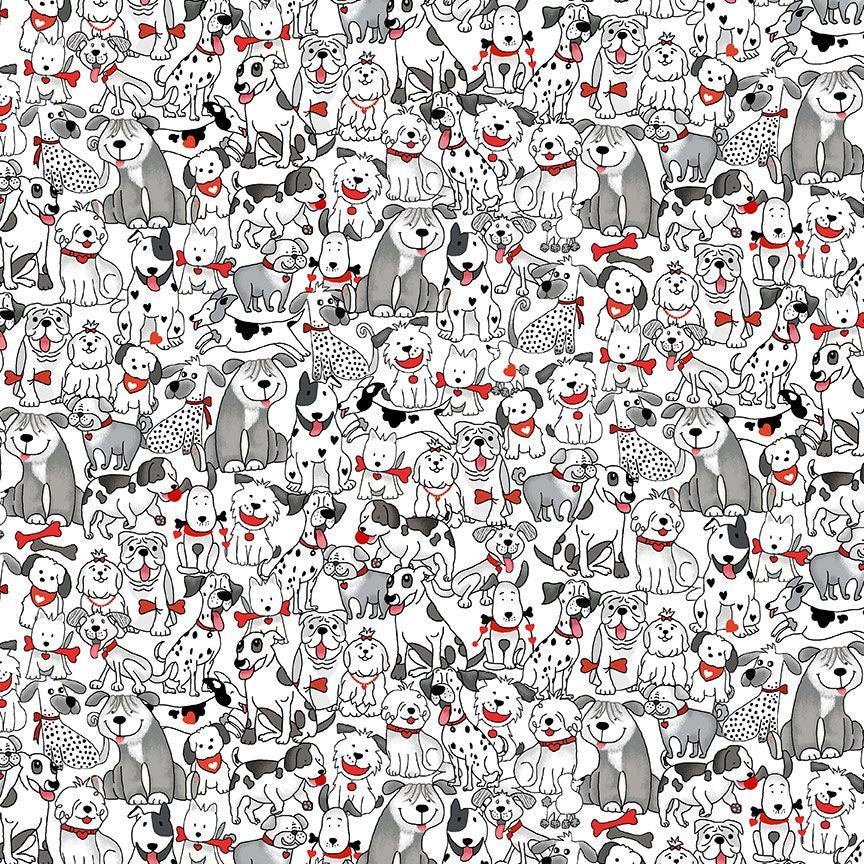 Smiling Dogs - Timeless Treasures - 1/2 YARD