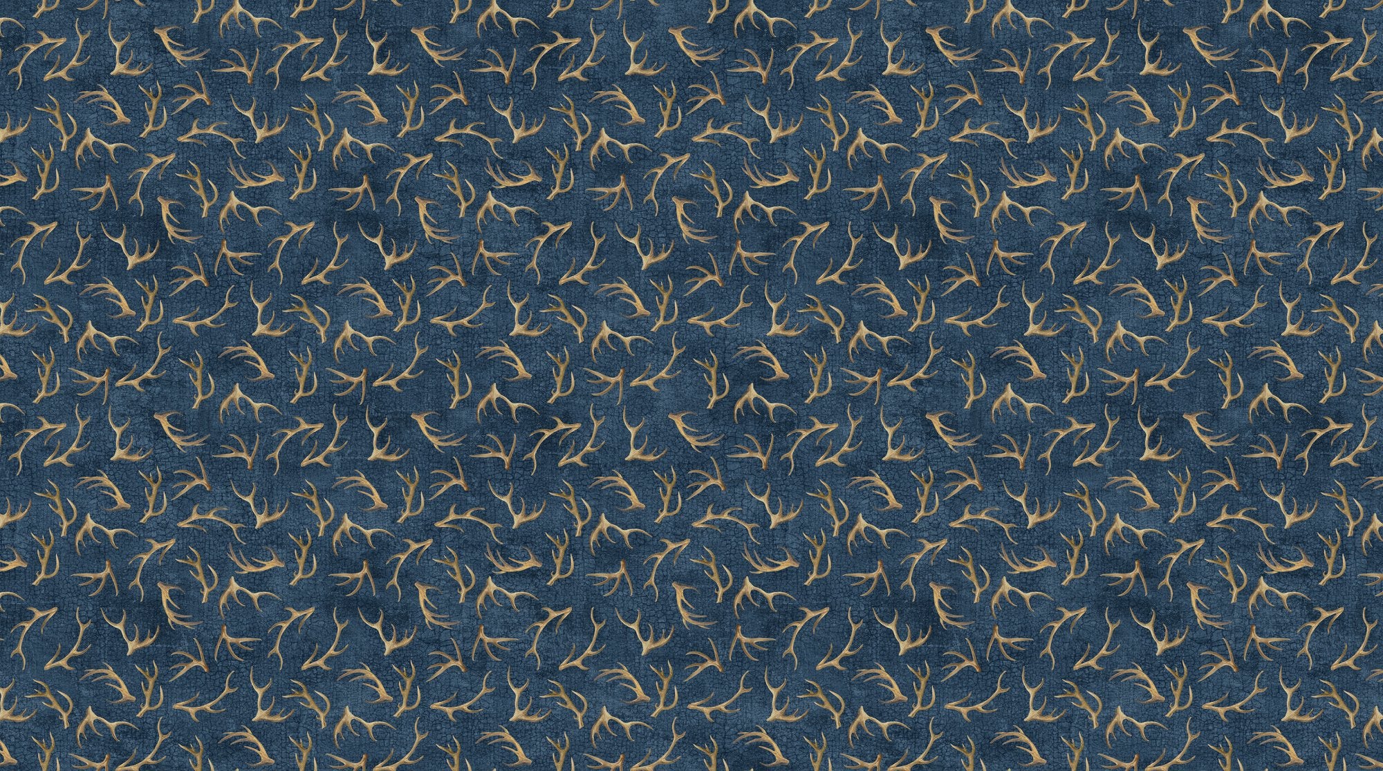 Birchwood - Naturescapes Antlers Dark Blue Multi by Rosemary Millette for Northcott - 1/2 Yard