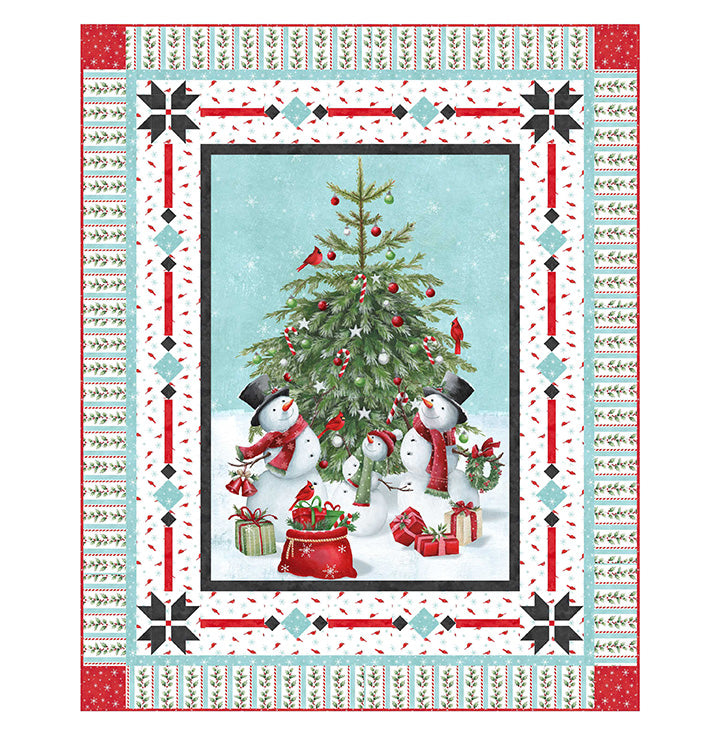 Holly Jolly Jolly Gathering Quilt Kit - Snow Colorway by Northcott
