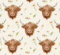 Foust Exclusive Daisy Cow Cream for David Textiles - 1/2 YARD