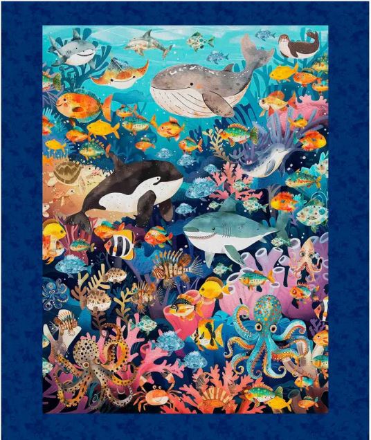 Deep Sea Dazzle - Undersea Panel - NAVY