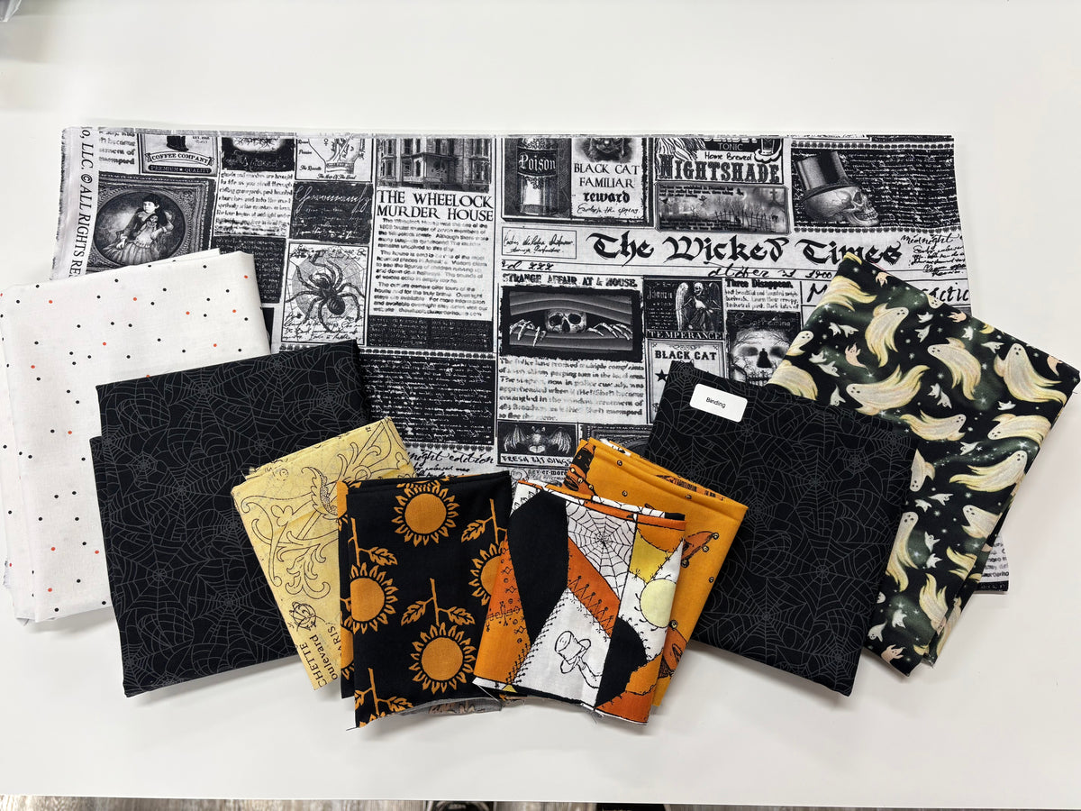 Window Cats Quilt Kit 38” x 38” Halloween Themed
