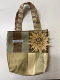 Green, Tan, and Brown Flower Bag - Creekside Creations