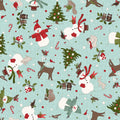 Aqua Christmas Toss Flannel