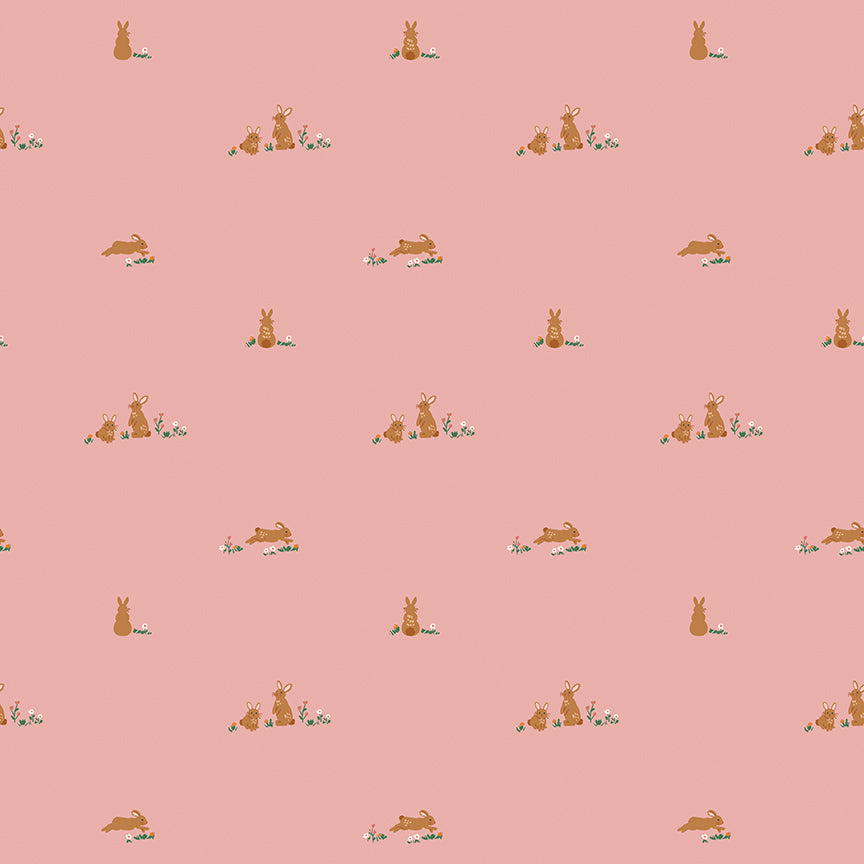 Flannel Sweet Cotton Tales Flopsy Fields Pink by Riley Blake Designs - 1/2 Yard - image 2