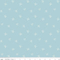 Flannel Sweet Cotton Tales Bows Blue by Riley Blake Designs - 1/2 Yard