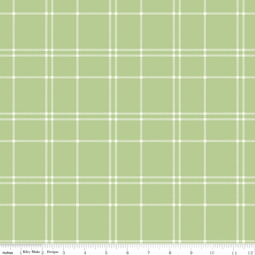The North Pole Plaid Honeydew by Riley Blake Designs - 1/2 Yard