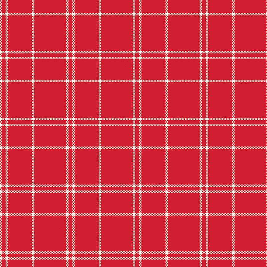 The North Pole Plaid Tomato Flannel by My Mind's Eye for Riley Blake Designs - 1/2 Yard