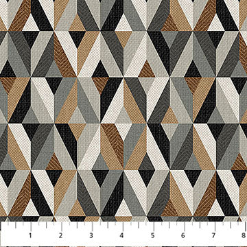 Haberdashery Gray Diamonds Flannel by Deborah Edwards for Northcott Fabrics - 1/2 Yard